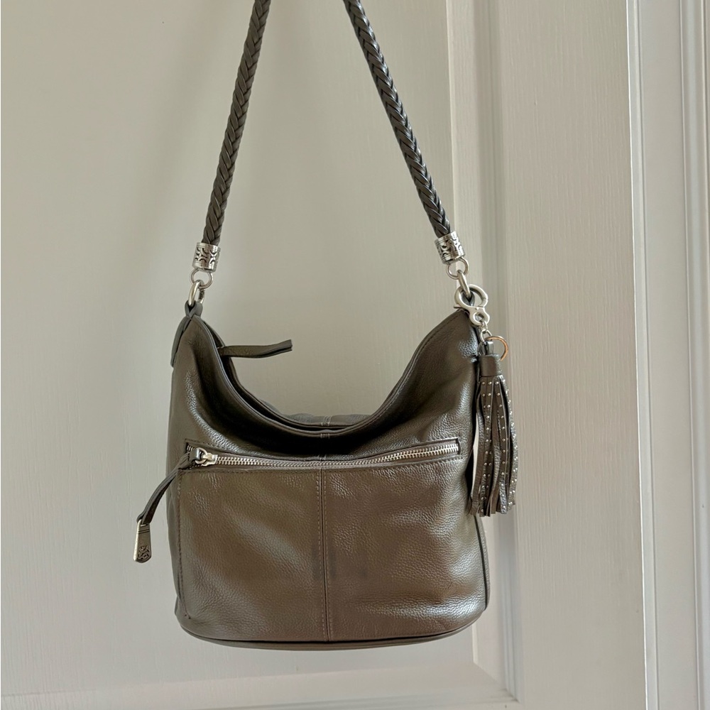 Elegant Brown Leather Hobo Bag